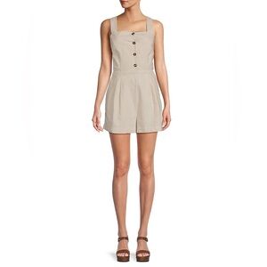 Saks Fifth Avenue Button Front Linen Blend Romper